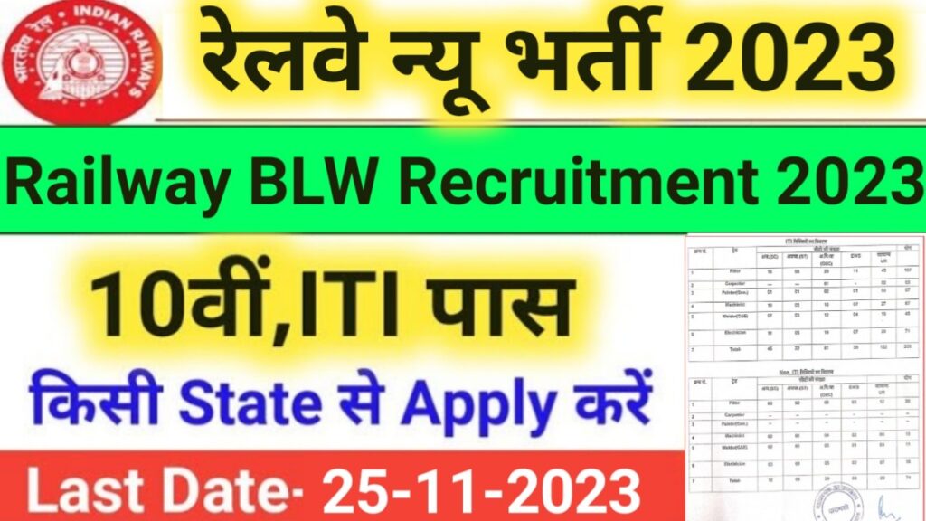 Railway BLW Varanasi Apprentice Recruitment 2023 Notification For 374 ...