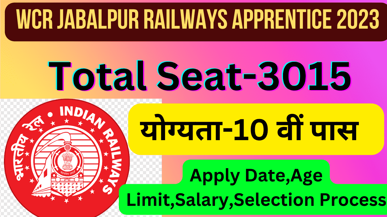 WCR Jabalpur Apprentice Online Form 2023