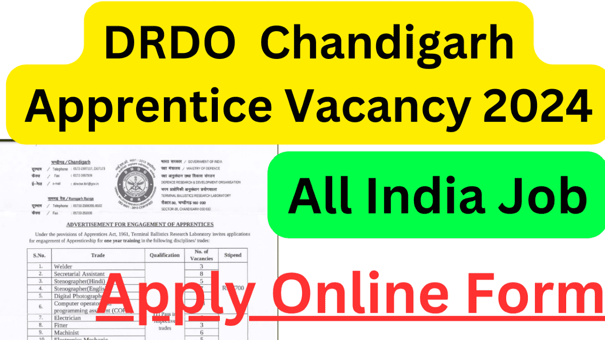 DRDO Chandigarh Apprentice Recruitment 2024