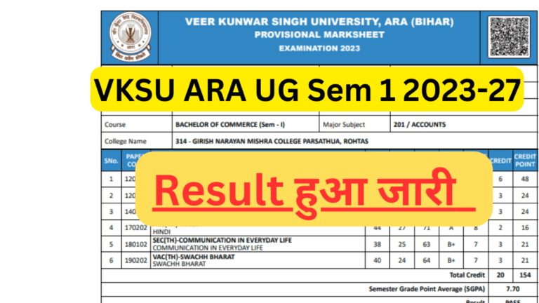 VKSU UG Sem 1 Result