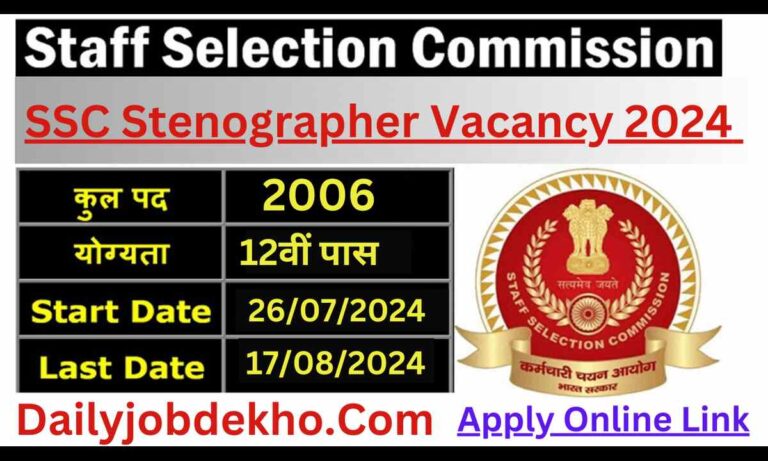 SSC Stenographer Vacancy 2024