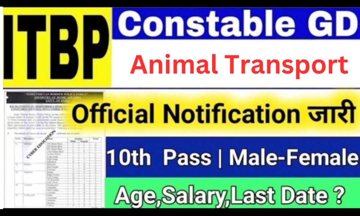 ITBP Constable Animal Transport Vacancy 2024