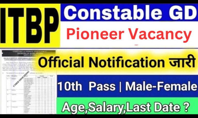 ITBP Constable Pioneer Recruitment 2024