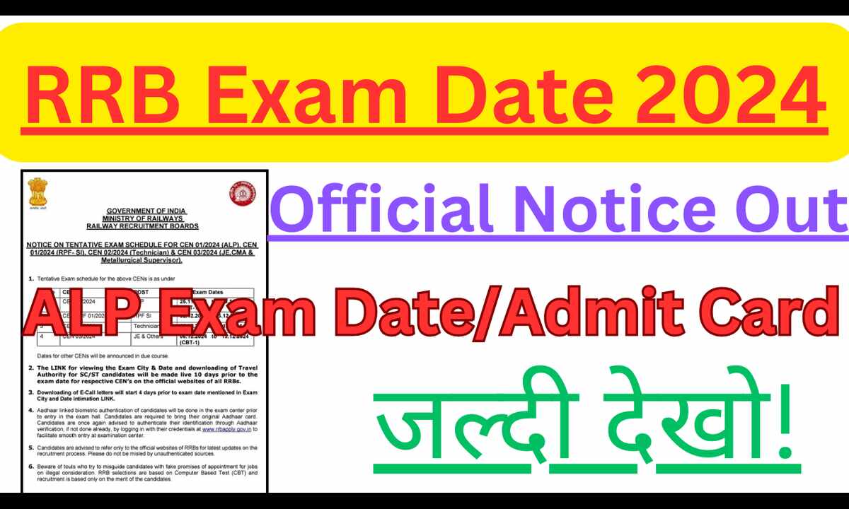 RRB ALP Exam Date 2024