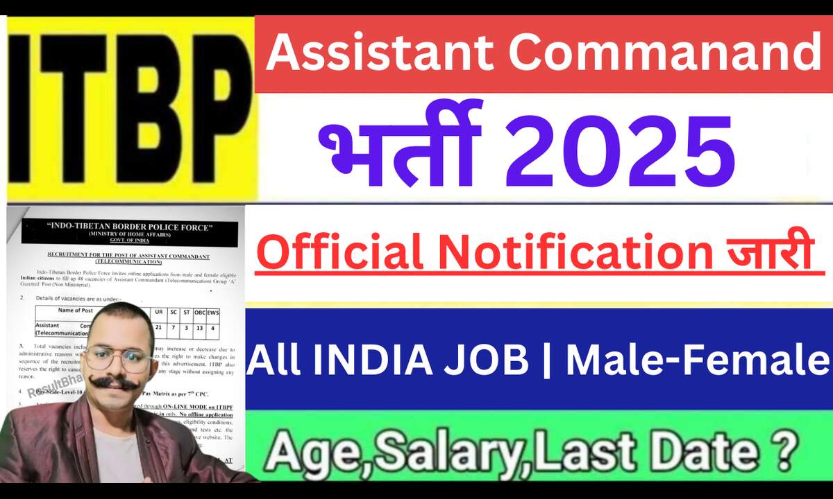 ITBP Assistant Commandant Telecommunication Vacancy 2025