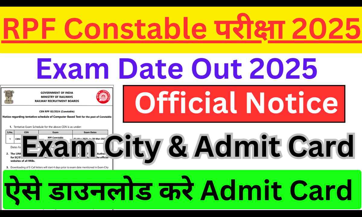 RPF Constable Exam Date 2025